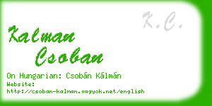 kalman csoban business card
