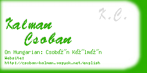 kalman csoban business card